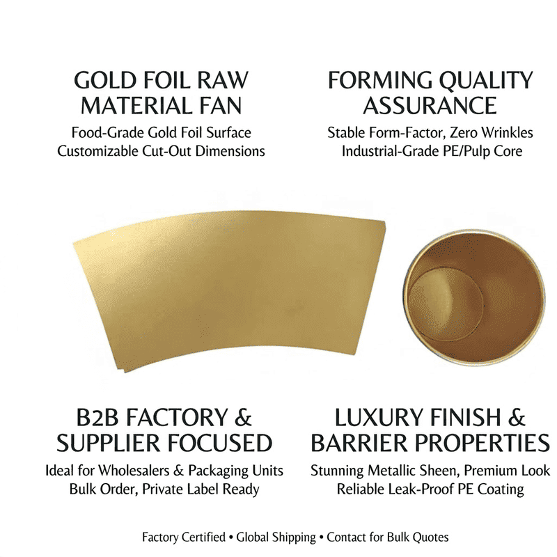 custom gold paper cup fan supplier