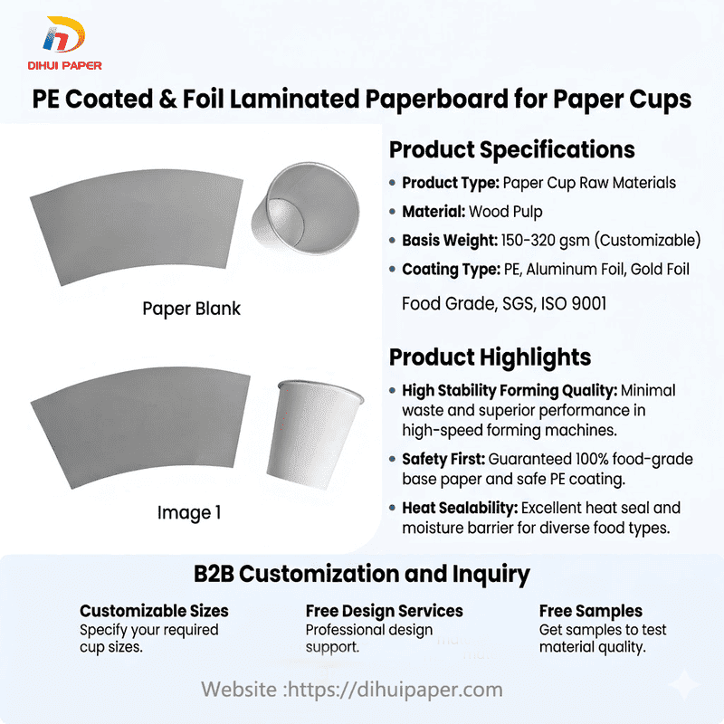 aluminum foil paper cup raw material for paper cup