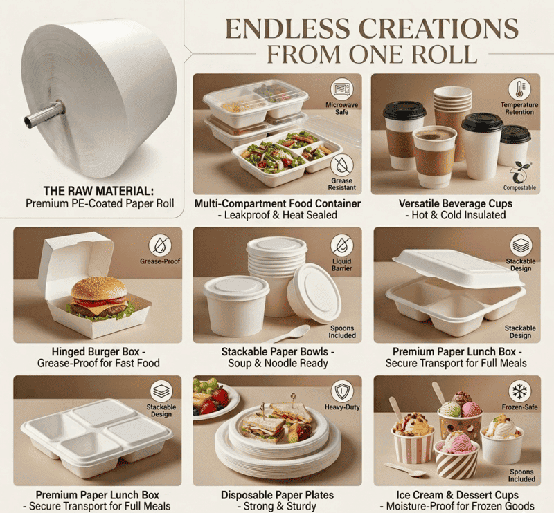 PE coated paper is used for food packaging