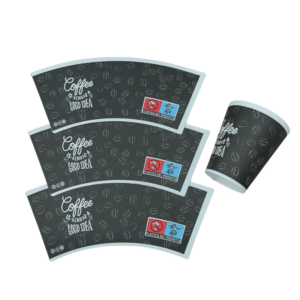 Black Printed Paper Cup Fan